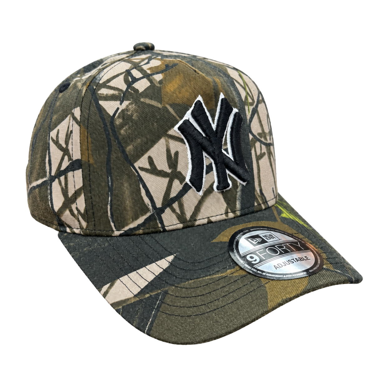 New Era 9FORTY New York Yankees – Woodland Camo, Black & White