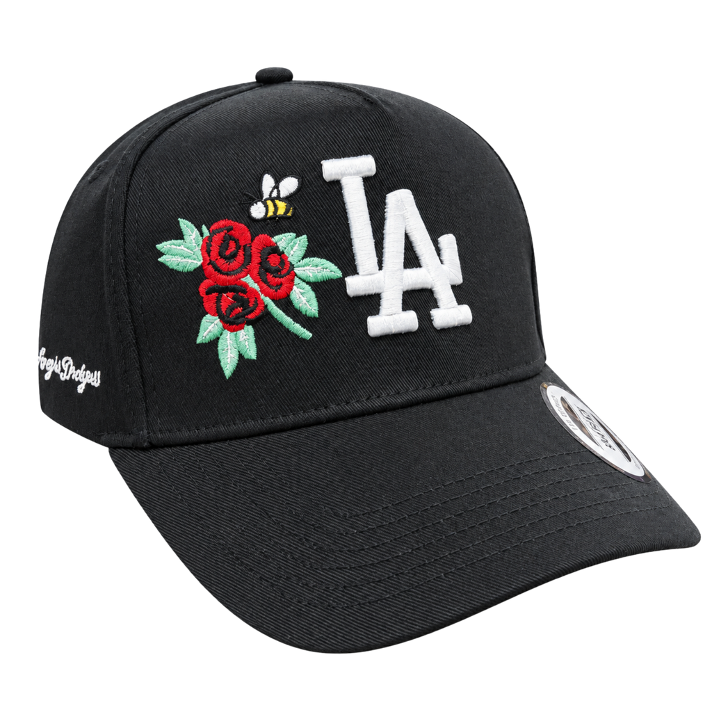Cooperstown Los Angeles Dodgers Floral – Black, White, Red & Green