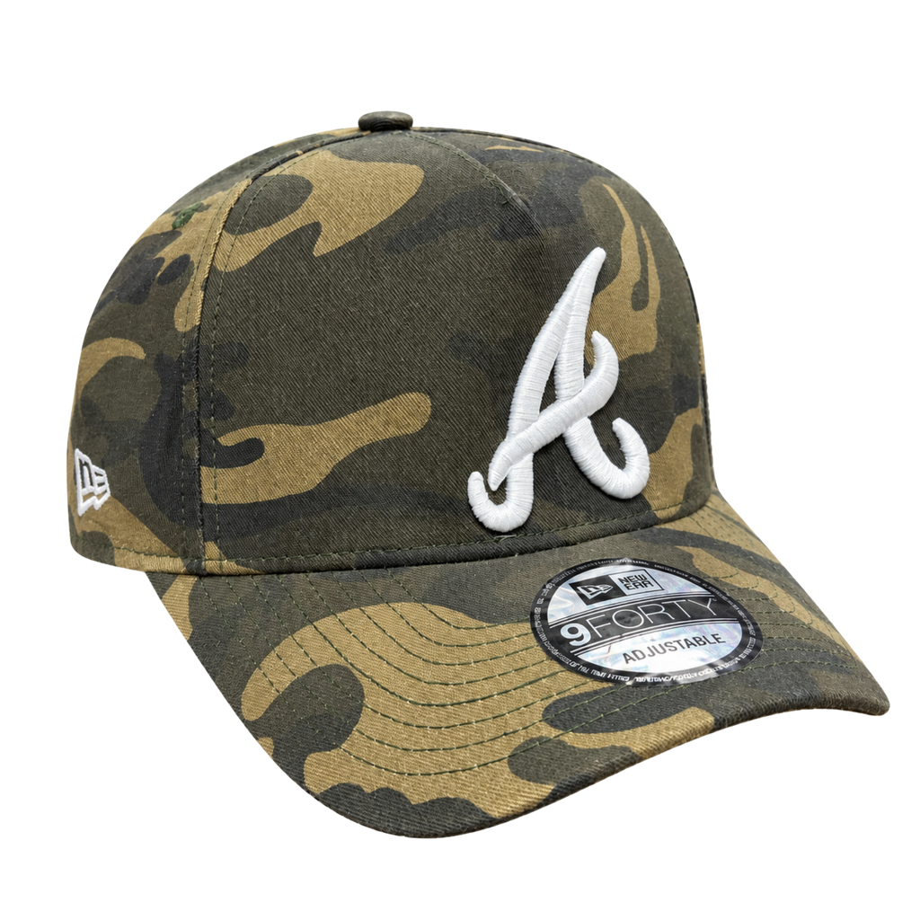 New Era 9FORTY Atlanta Braves – Woodland Camo & White