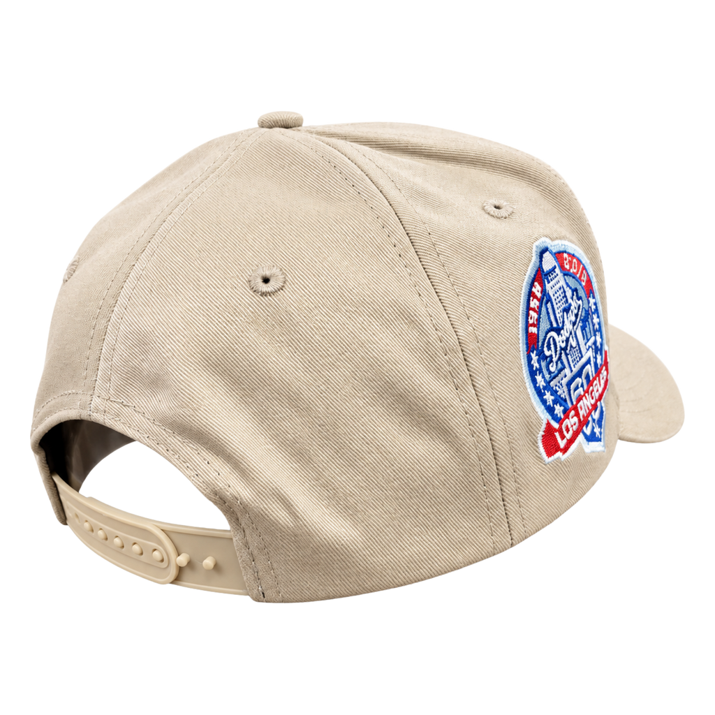 Cooperstown Los Angeles Dodgers Reverse Logo – Beige & White