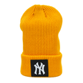 New York Yankees Patch Ribbed Beanie – Yellow, Black & White